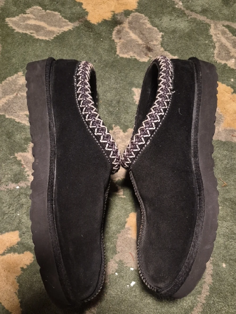UGG Black Suede Shearling-Lined Cozy Mule Slippers